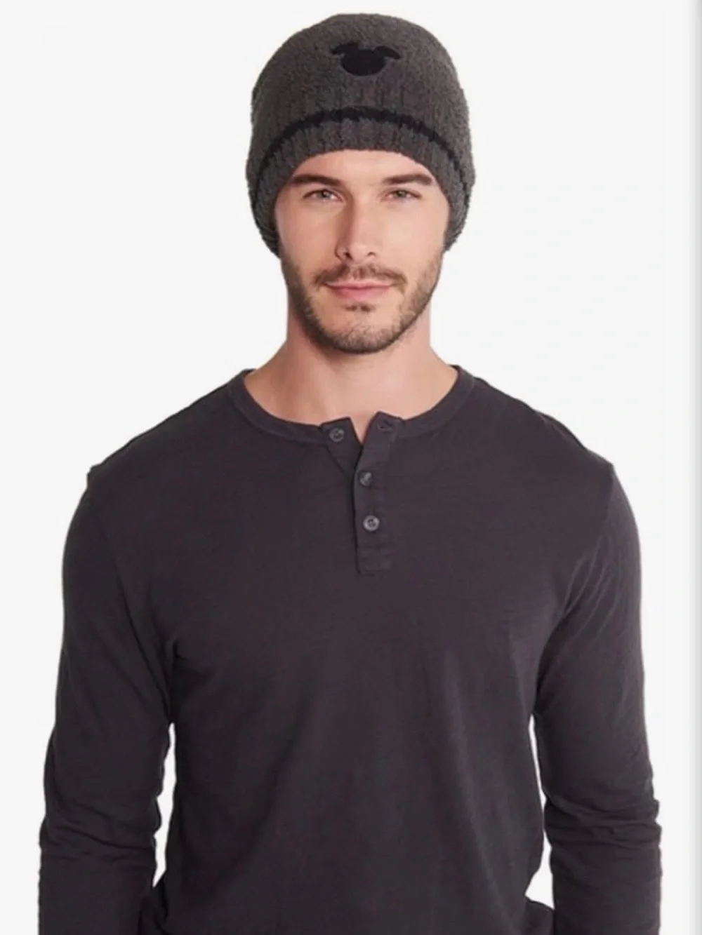 Barefoot Dreams CozyChic Adult Classic Mickey Mouse Beanie Disney Series Gray - Picture 3 of 8